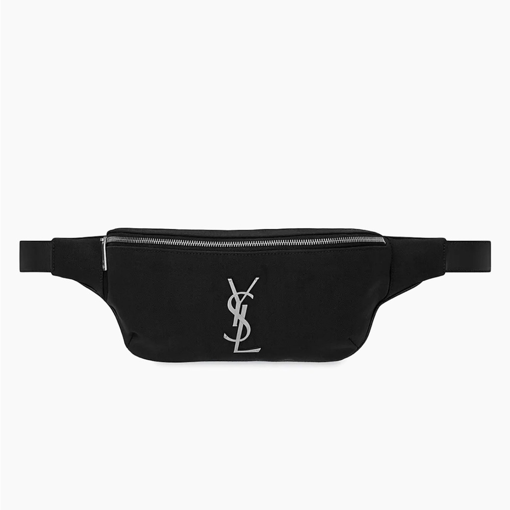 Saint Laurent Cassandre Black Belt Bag with Sleek Design and Adjustable Strap